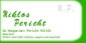 miklos pericht business card